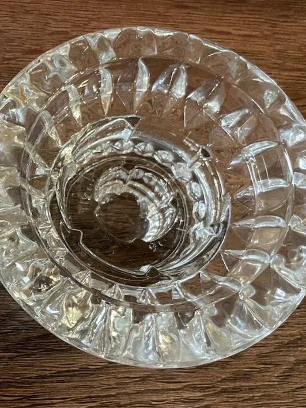 KIG Malaysia Vintage Lead Crystal Tea Light Holders set of 2